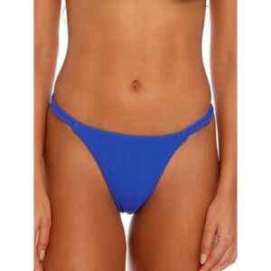 Agua Bendita Minta Antiq Bikini Bottom Swim Blue Size Large Textured Crepe
